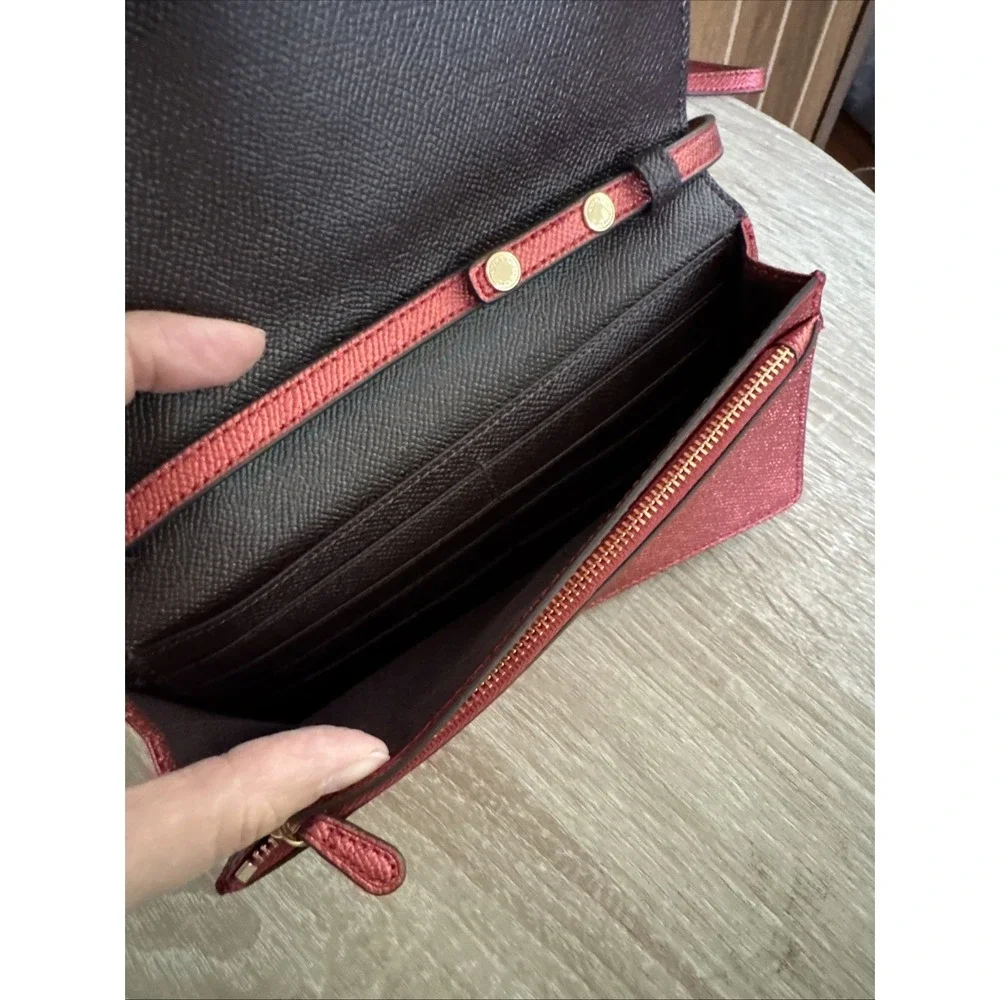 Coach Ruby Glitter Foldover Crossbody Clutch Wallet NWT MSRP $225
